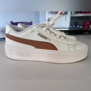 Puma White and Brown Sneakers
